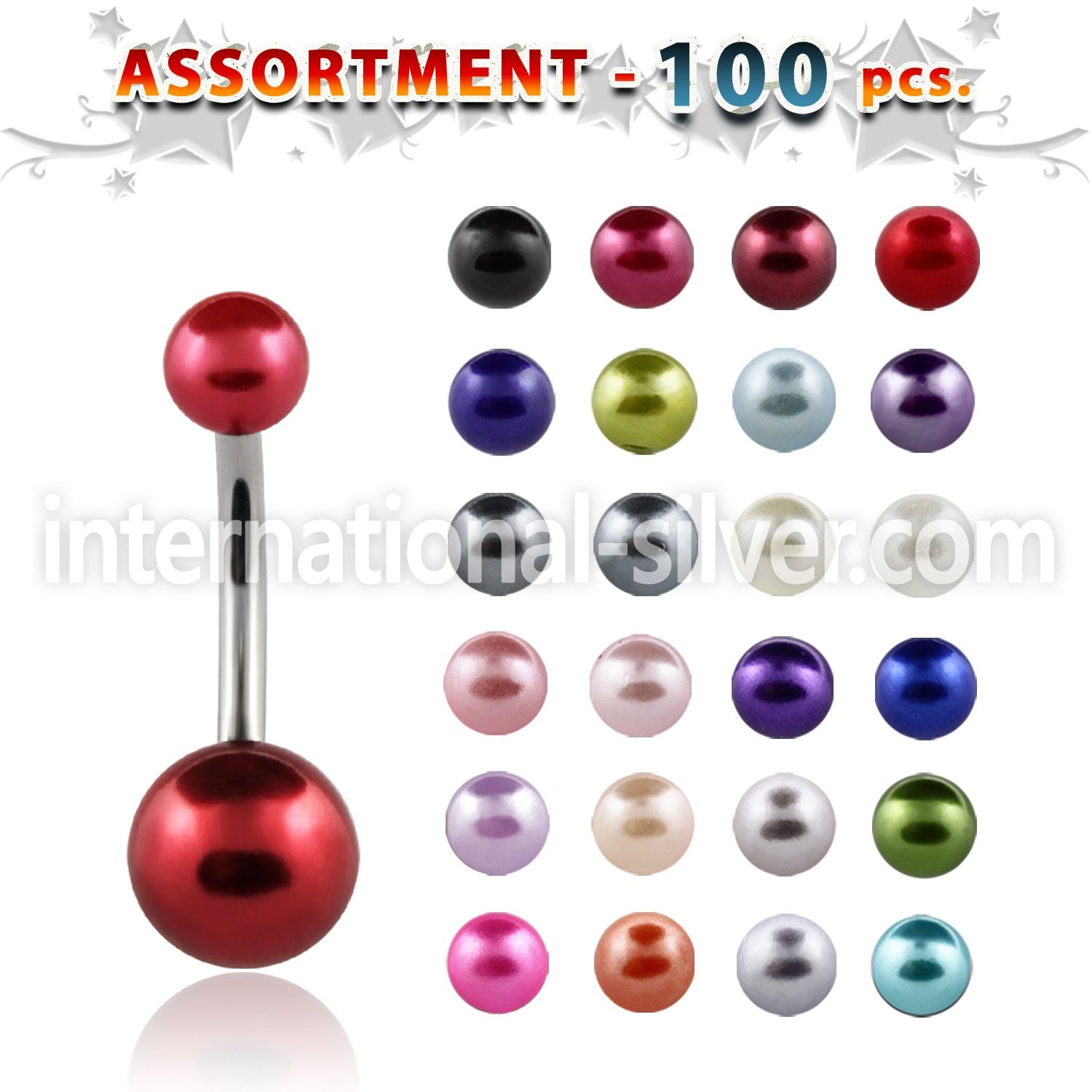 blk309 belly rings surgical steel 316l with acrylic parts belly button