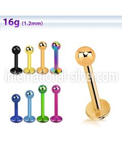 lbtb3 labrets lip rings anodized surgical steel 316l labrets chin