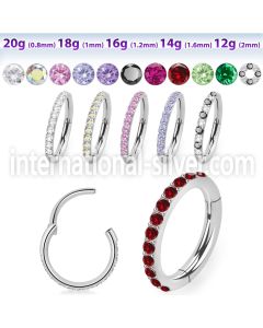 sgsh10 surgical steel segment ring cz stones
