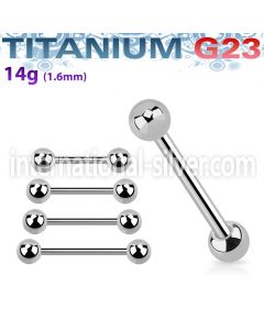 ubbnps straight barbells titanium g23 implant grade nipple