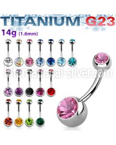ubn2cg belly rings titanium g23 implant grade belly button