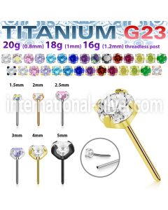 upinpz6 titanium threadless push in top prong set cz