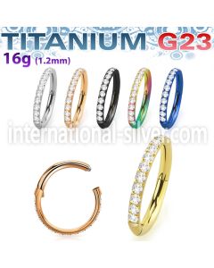 usgsh10 titanium hinged segment hoop 16g cnc pave set cz