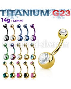 utbn2cg belly rings anodized titanium g23 implant grade belly button