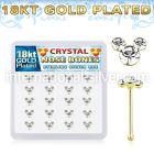 18bmos20 18k gold plated silver nose bones 3 round crystals