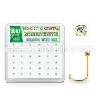 18nwpxc box w gold plated silver nose screw w set 1.5mm crystals
