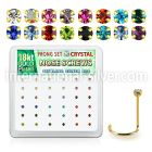 18nwpxm box gold plated silver nose screw set 1.5mm mix crystal