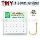 18w6xc box gold plated silver nose screws 1.25mm clear crystals