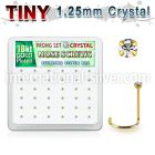 18wp6xc box gold plated silver nose screws w set 1.25mm crystals