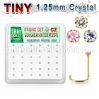 18wz12xm box gold plated silver nose screws w set 1.25mm mix czs
