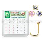 18wz2xm box 36 gold plated silver nose screws w set 2mm mix czs