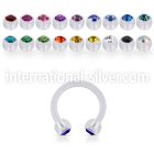 acbeajb3 horseshoes acrylic body jewelry ear lobe