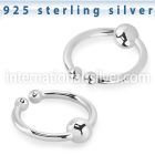 agsepn silver fake septum ring with 3mm ball