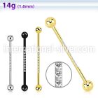 bbindz pvd plating titanium 14g industrial barbell cz