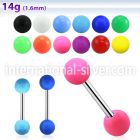 bbsa straight barbells surgical steel 316l with acrylic parts tongue