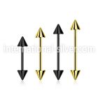 bbt20cn anodized 316l steel eyebrow barbell, 20g w 3mm cones