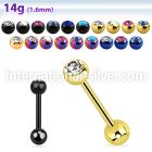 bbtc straight barbells anodized surgical steel 316l tongue