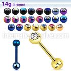 bbtm straight barbells anodized surgical steel 316l tongue