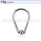 bcb14 hoops captive rings surgical steel 316l ear lobe