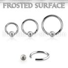 bcr12f5 steel captive bead ring, 12g w a 5mm frosted steel ball