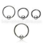 bcr14m hoops captive rings surgical steel 316l ear lobe