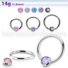 bcr14z4 surgical steel ball closure rings ear othersear lobe ear othershelix nipple septum piercing