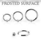 bcr16f3 steel captive bead ring ring, 16g w 3mm frosted ball
