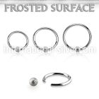 bcr18f3 316l steel captive bead ring 18g w 3mm frosted steel ball