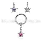 bcrgz414 hoops captive rings surgical steel 316l ear lobe