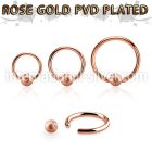 bcrr14f5 rose gold steel captive bead ring, 14g w 4mm frosted ball