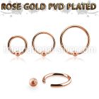 bcrr16f3 rose gold captive bead ring, 16g w 3mm frosted ball