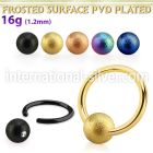 bcrt16f5 anodized surgical steel ball closure rings ear  lobe eyebrow septum  piercing