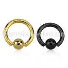 bcrt8 hoops captive rings anodized surgical steel 316l ear lobe