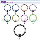 bctl16 hoops captive rings anodized surgical steel 316l nose