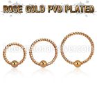 bdrtt18w rose gold steel fixed bead ring w twisted wire design