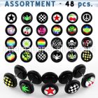 blk172 cheaters  illusion plugs and tapers acrylic body jewelry belly button