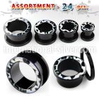 blk238 tunnels gauges acrylic body jewelry ear lobe