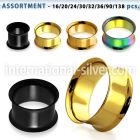 blk249 tunnels gauges anodized surgical steel 316l ear lobe