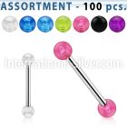 blk267 straight barbells surgical steel 316l with acrylic parts tongue