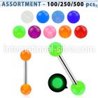 blk268 straight barbells surgical steel 316l with acrylic parts tongue