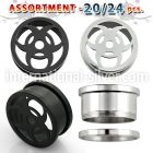 blk306 tunnels gauges anodized surgical steel 316l ear lobe