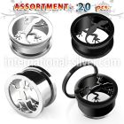 blk313 tunnels gauges anodized surgical steel 316l ear lobe