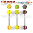 blk326 straight barbells surgical steel 316l with acrylic parts tongue