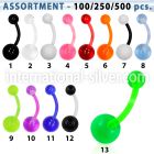 blk339 belly rings surgical steel 316l with acrylic parts belly button
