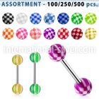 blk365 straight barbells surgical steel 316l with acrylic parts tongue