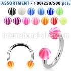 blk377 horseshoes surgical steel 316l with acrylic parts belly button