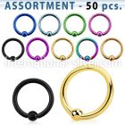 blk393 hoops captive rings anodized surgical steel 316l nose