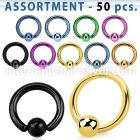 blk403 hoops captive rings anodized surgical steel 316l eyebrow