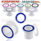 blk430 tunnels gauges acrylic body jewelry ear lobe