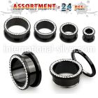 blk432 tunnels gauges acrylic body jewelry ear lobe